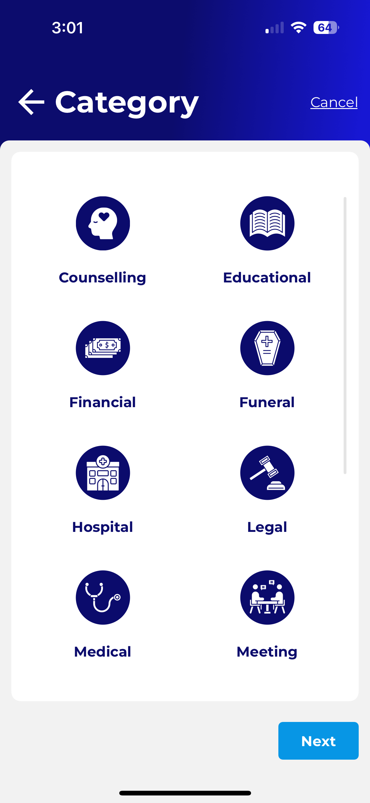 Booking categories