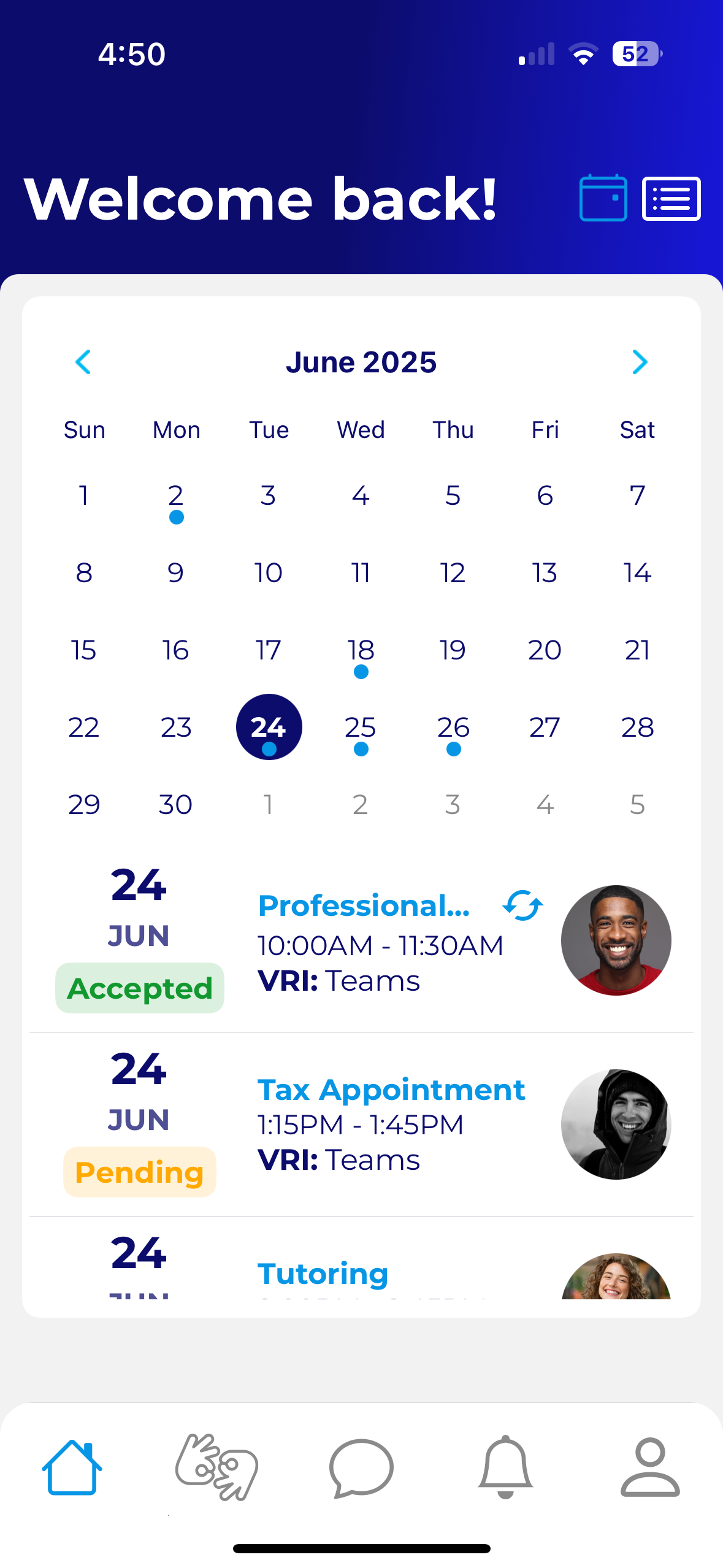home page